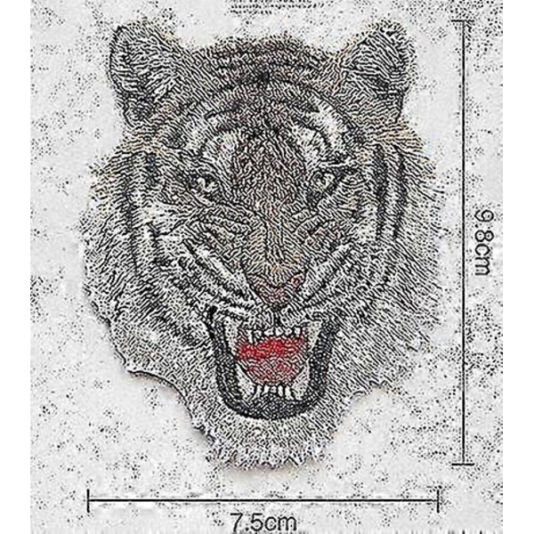 2 stk. DIY tiger stryge-på-mærke, tøj-mærker, tøj, syning, broderistil 1) stil1