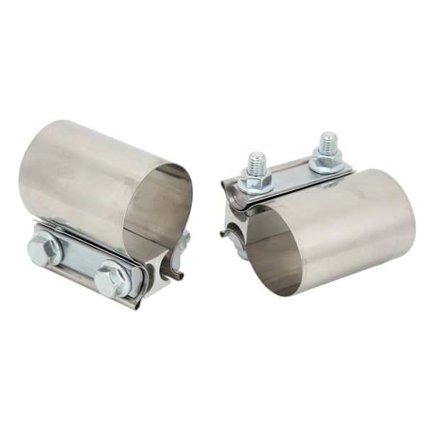 2 stk. Butt Joint Eksosbåndklemme Lyddemperkobling Rustfritt stål Universal 2 M14 Bolt 2in