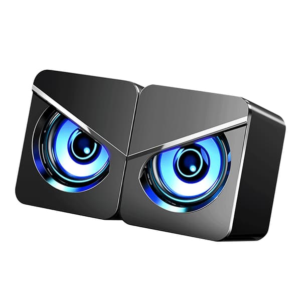 1 Par Højttaler til Desktop Computer Multifunktionel Stilfuld Stærk Bas 4D Stereo Lyd USB Kabelforbundet Højttaler til Hjemmet