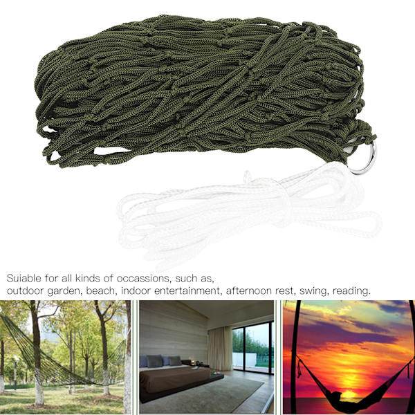 Outdoor Hammock Mesh Hammock Camping Yksinkertainen Nylon Verkko riippumatto köydellä