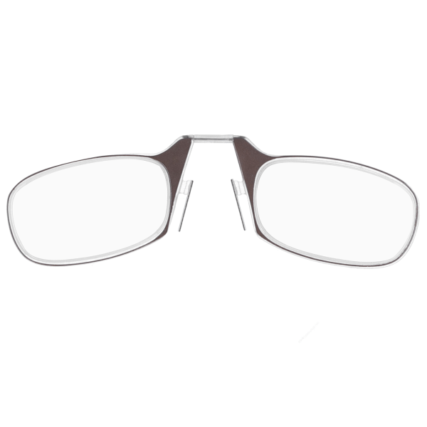 Lesebriller Blå lysblokkerende armløse briller Neseklipsbriller for unisex eldre (+250 brune)