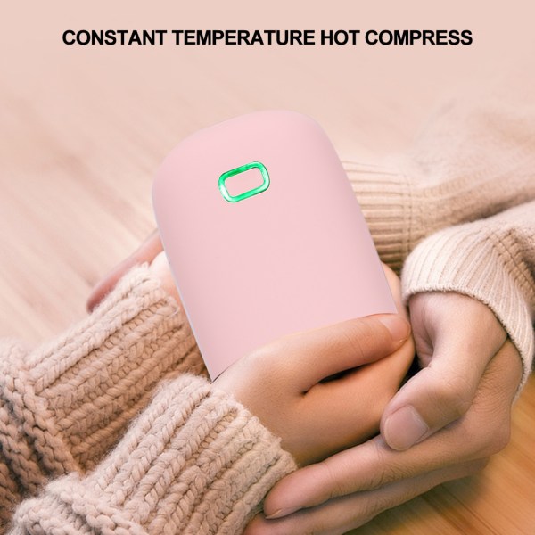 Mini bærbar USB-opladning dobbeltsidet termostatisk elektrisk håndvarmer (Pink)