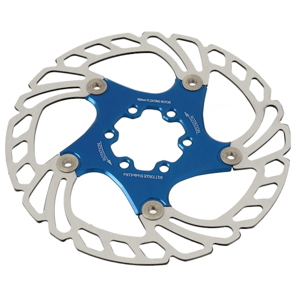 Fjellsykkel Flytende Skivebrems Rotor 6 Bolter Varmeavledning Sykkel Skivebrems Rotor Blå 160mm / 6.3in