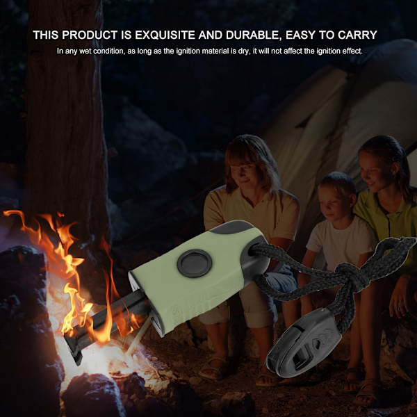 Magnesium Flint Stone Fire Starter Hätäsytytin Outdoor Survival Camping Army Green