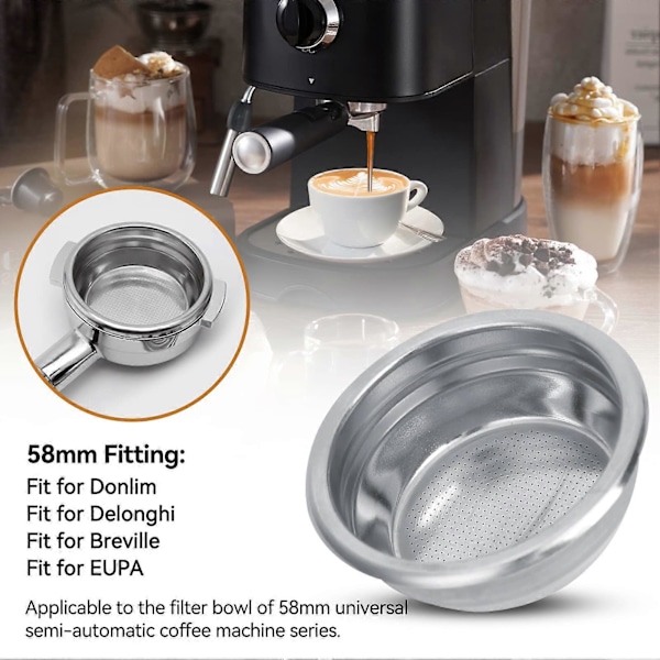 58mm 2 Kopper Rustfrit Stål Filterkurv, Bundløs