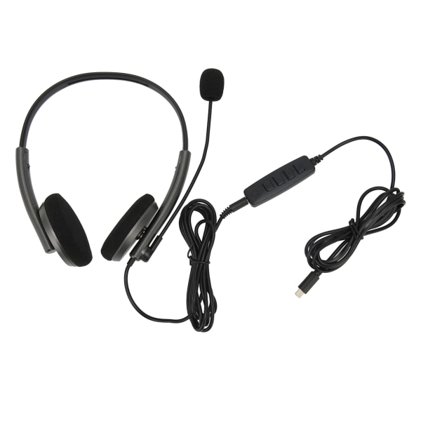 Call Center Headset Multifunktionellt snyggt brusreducerande HD-samtal Hörselskydd Telefon Headset Space Grå Typ C