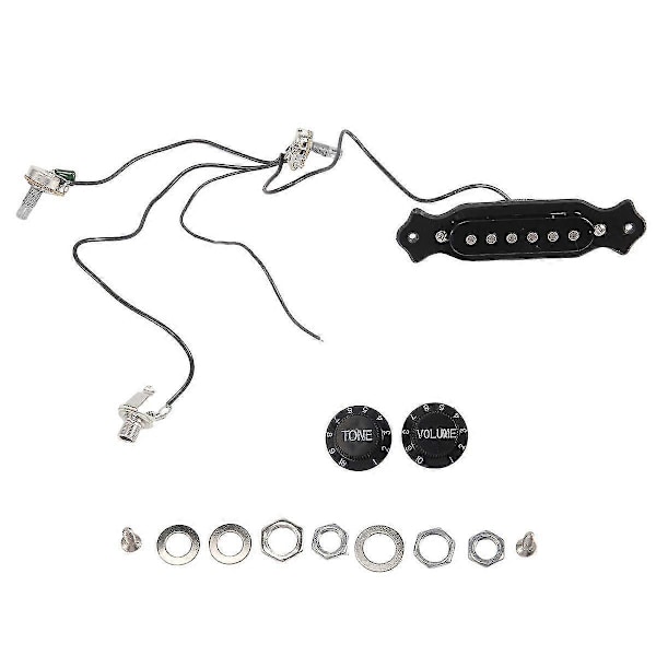 Magnetisk akustisk pickup kompatibel med gitar Svart