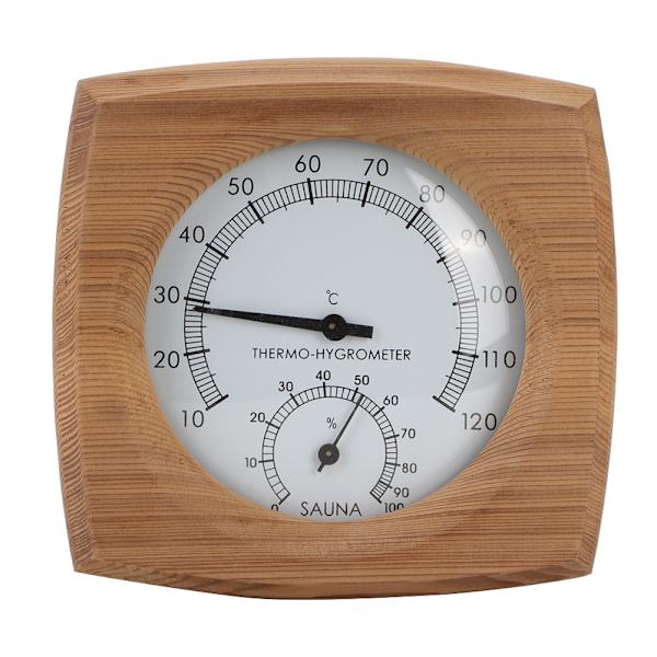 2-i-1 trä inomhustermometer Hygrometer - Bastu och ångrumstillbehör