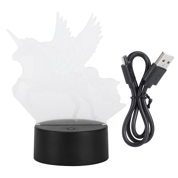 3D Farverig Lyslampe LED Touch Control Dyr Form Kunst Natlys USB Batteri Dual Powered