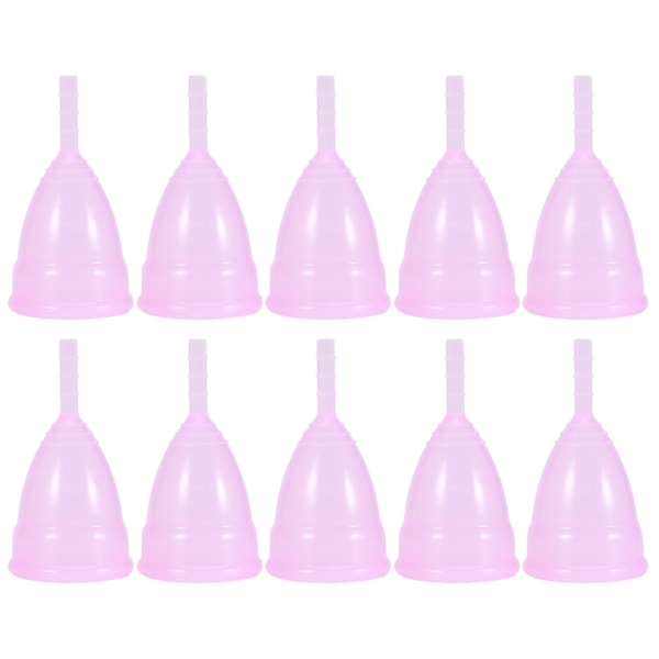 10pcs Silicone Menstrual Cup Reusable Female Lady Hygiene Cup Collector Body Care ToolS Pink