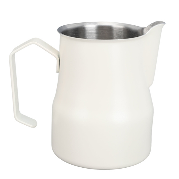 Mælkekande 450ML 304 Rustfrit Stål Skummende Kop Drypfri Kaffe Dampende Kande Hvid