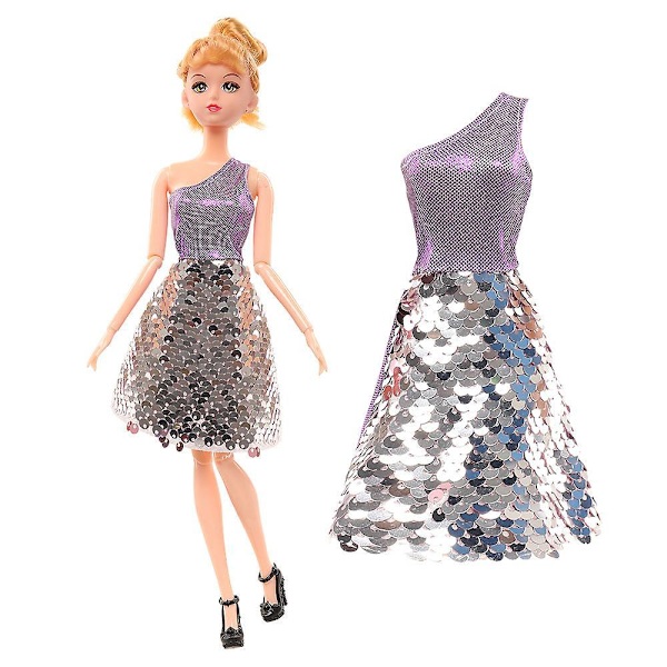 12 kpl 11,5 tuuman Barbie-nukkepaljettimekot ja -tarvikkeita