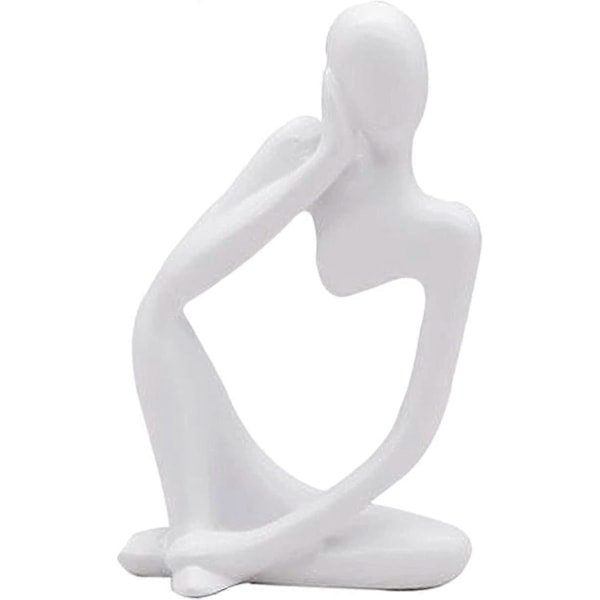 Tenkeren Statue, Resin Tenker Abstrakt Skulptur Statue Moderne Karakter Figurer Hjemmeinnredning Kontorpult Bursdag Ornament Gaver Hvit Venstre