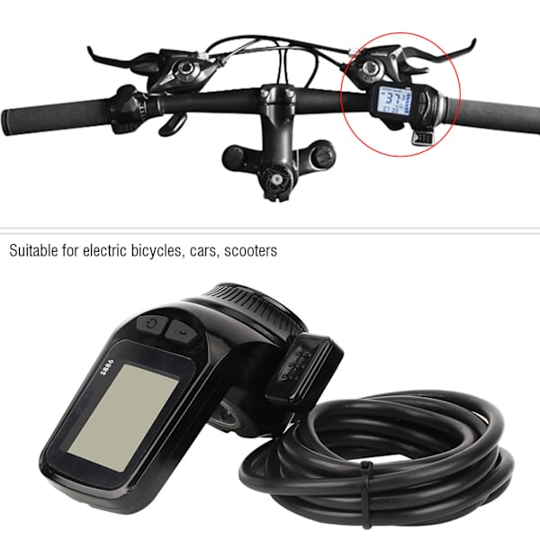 24V 350W borstlös motorkontroll LCD-skärm tumgas för elcykelskoter