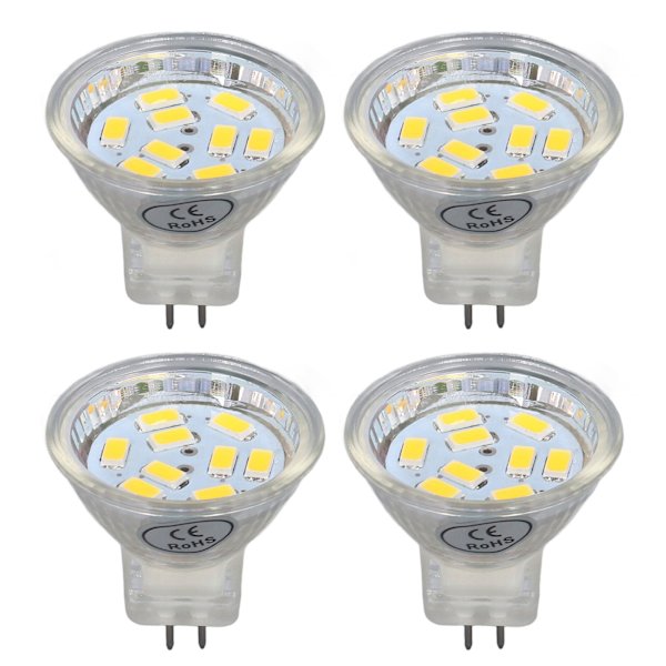 4 kpl MR11 LED-polttimo 3W 300lm polttimo 9 helmällä kaksinastainen pohja kohdevalaisimiin maisemalamppu Lämmin valkoinen valo