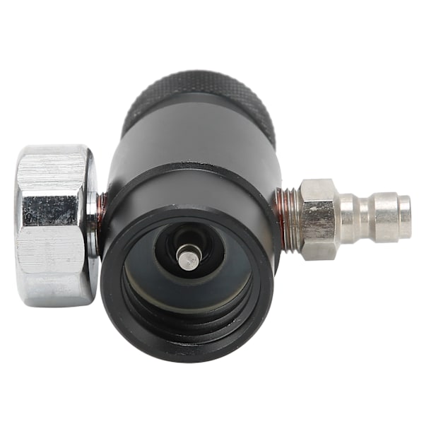 Justerbar CO2-påfyldningsadapterventil med 8 mm hanhoved ASA 3000psi trykmåler sort