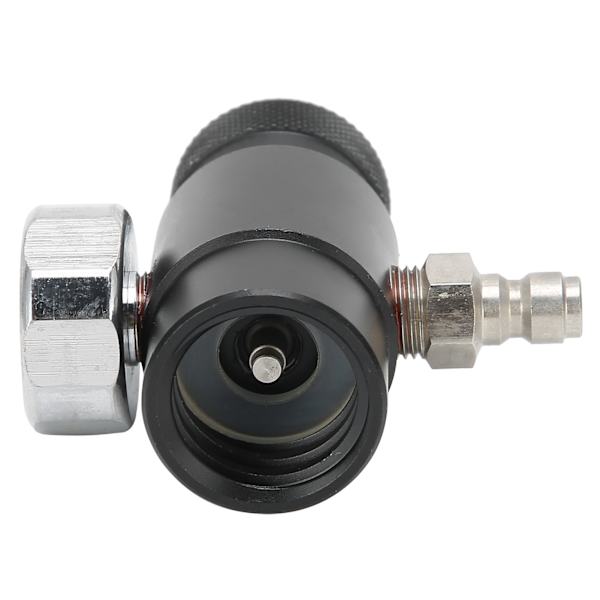 Säädettävä CO2-täyttöadapteriventtiili 8 mm:n urosliittimellä ASA 3000 psi:n painemittarilla, musta