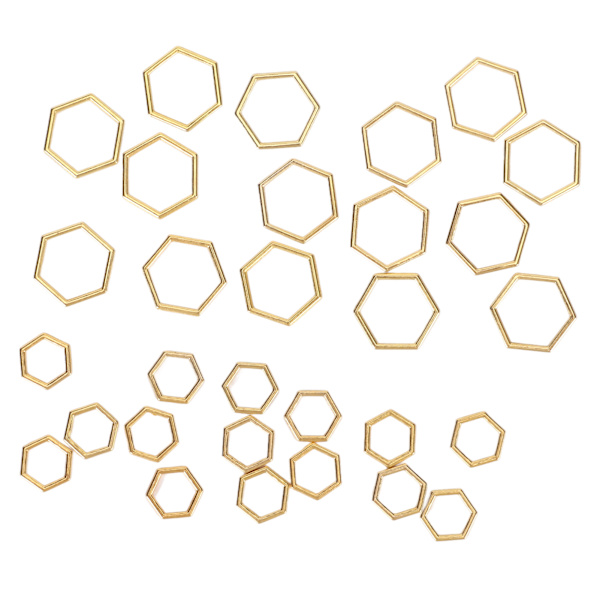 30 st hexagonala stickstygnsmarkörer Platteringsprocess Blekningsresistent zinklegering för DIY Craft Gold