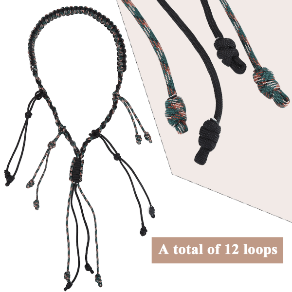 Bärbar Nylon Duck Goose Call Lanyard Braid Paracord för utomhusjakt (svart+CP kamouflage)