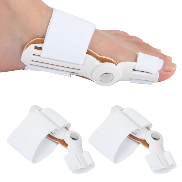 2 stk Voksen Knoglekorrigering Ortopædiske Tåseparatorer Hallux Valgus Ortos Udstyr til Kvinder Dag/Nat Brug Hvid