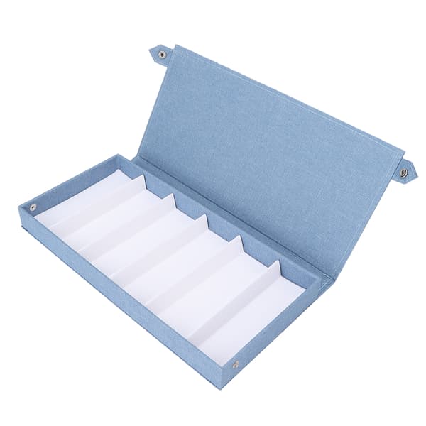 Brille Samler 6 Slots Multiple Brille Opbevaringskasse Organizer til Kvinder Mænd Brug Himmelsblå