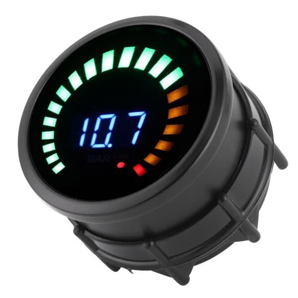 2-i-1 Bilvoltmeter med LED Digital Display Vakuumtrycksmätare 12V Universalmätare