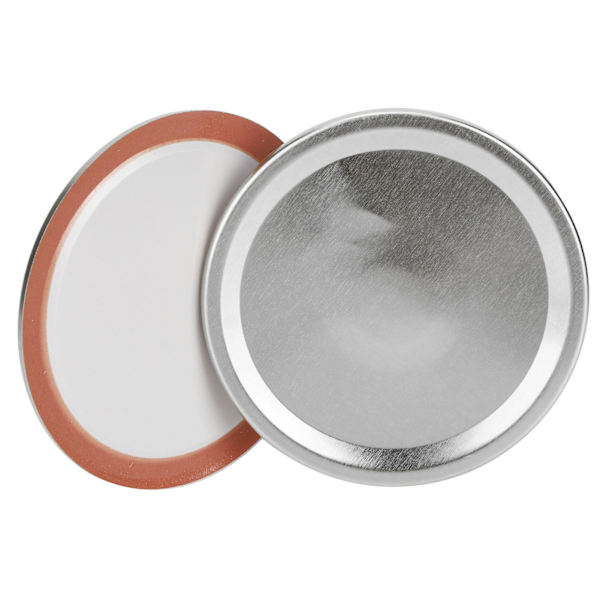 24 st runda delade lock för konservering av burkar, tätningsförvaring för vanliga burkar med bred öppning (silver 70 mm)