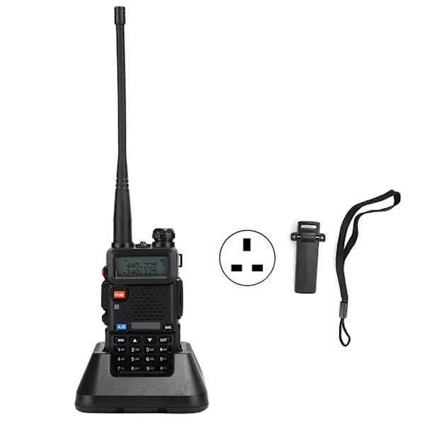 BF UV5R 8W Bilradio Walkie Talkie Dual Band Toveis Radio med Innebygd Batteri (100-240V)(UK )