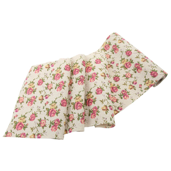 5 meter blomstermønstret bånd Rose Print håndlaget 28 cm bredde Burlap trykt bånd for DIY håndverk dekorasjon