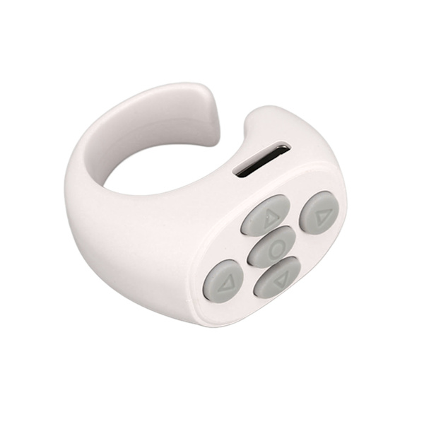 Smart Ring Controller Bluetooth 5.3 Trådløs Fjernbetjening Sidevender til Tik Tok Elektronisk Bog Hvid