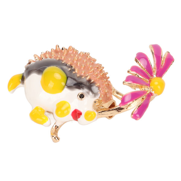 Daisy Hedgehog broschnål Söt moderiktig emalj Daisy djurbrosch för dejting Svart Lila