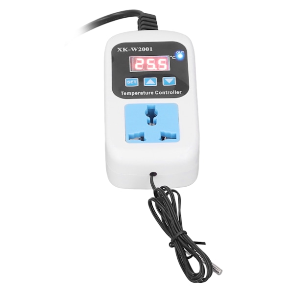 Temperaturregulator Automatisk justerbar digital display Elektronisk sockeltermostat för växthus EU-kontakt 110-220V