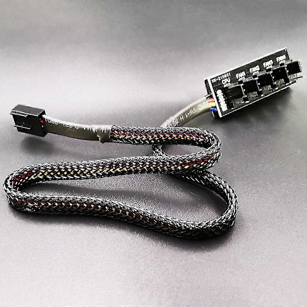 Chassis Vifte Hub CPU Kjøling 5 Port 4 Pin PWM Kontroller Flere Punkter+kabel