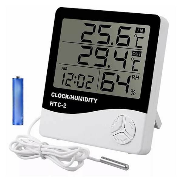 Temperatur Fuktighetsmonitor 4 Vindu Display Høydefinisjon Sensitive Digital Termometer Hygrometer