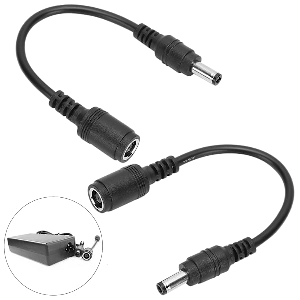 2 stk DC strømoplader adapter konverter 7,4x5,0 mm hun til 5,5x2,5 mm han til HP bærbar computer