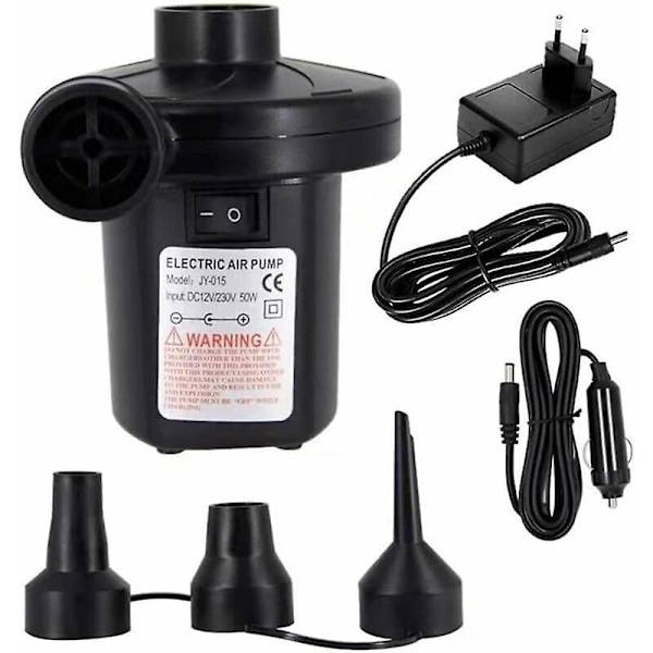 Portabel Elektrisk Luftpump DC 12v/AC 230 240v Snabb Fyllning Elektrisk Inflator Luftpump för Uppblåsbar Luftmadrass Leksak Kudde Pool Flytande Be