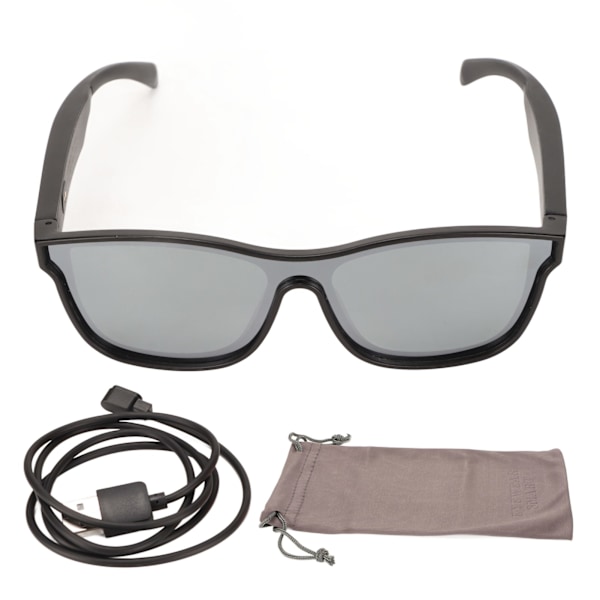 Bluetooth-glasögon - Fashionabla och eleganta med touch-kontroll, HiFi-stereoljud - Smarta glasögon för sport, musik och promenader - Silver