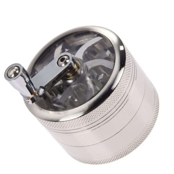 Mini 40 mm 4-lags håndkverner i sinklegering med håndtak sølv