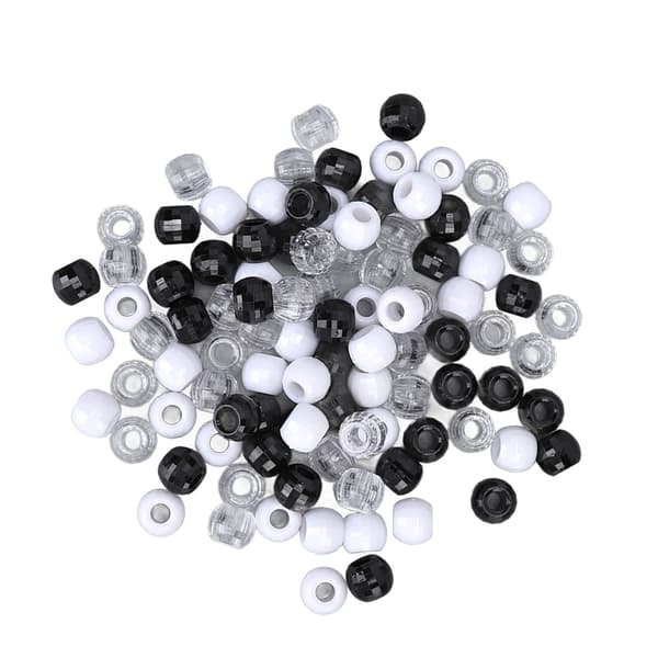 100 st Hårpärlor Plast Transparent Hårförlängning Länk Pärlor för DIY Hårflätnings Ornament