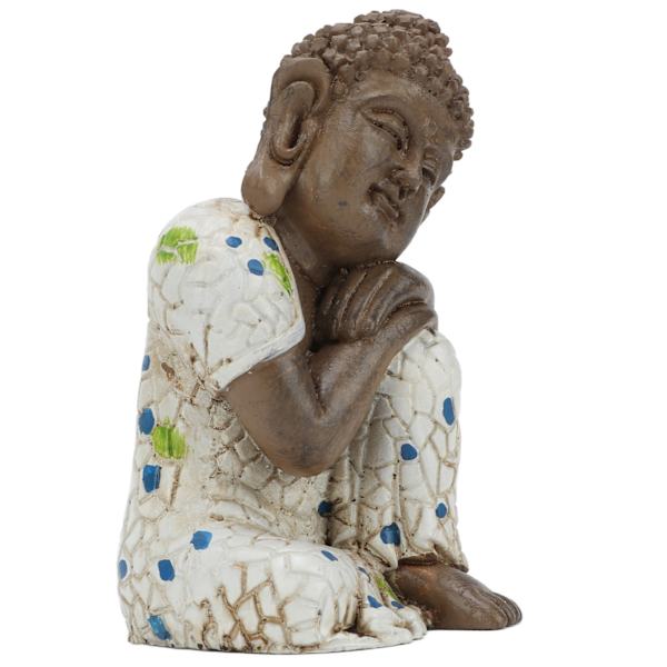 Zen-statue i harpiksmateriale - nem at rengøre - afslappende - vandtæt - sovende Buddha-dekorationer til hjemmet