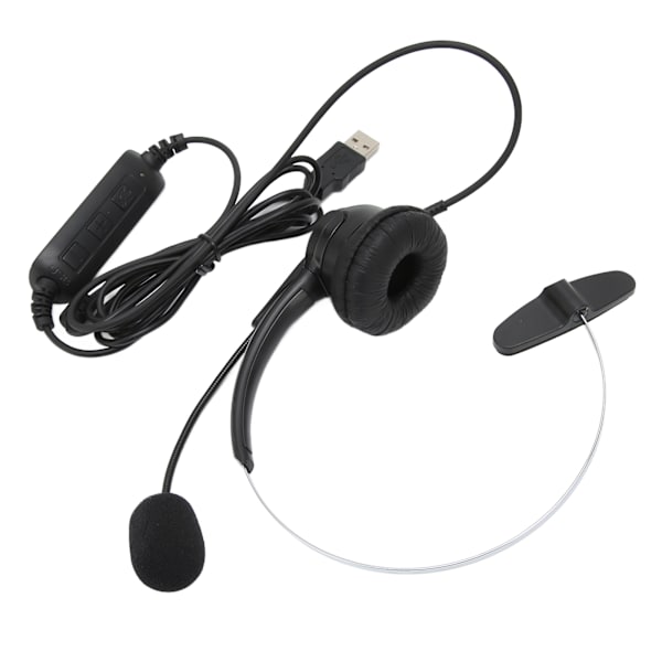 USB-headset med mikrofon, støydemping, volumkontroll for forretningsmøter, Skype, telefonsamtaler, kundesenter, kontor