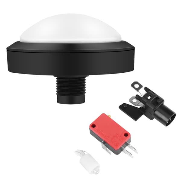 100 mm massiv arkadknapp med LED-konvexitet konsolbyte (vit)