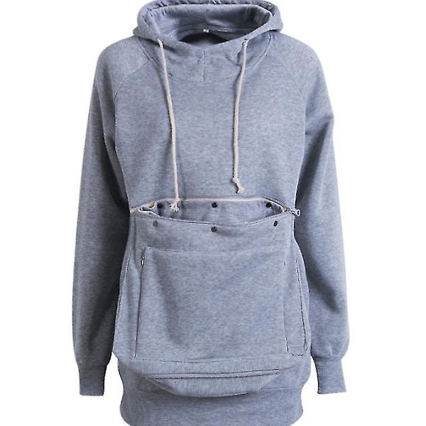 Vinter Unisex Hoodie med Store Lommer til Kæledyr XL GRÅ