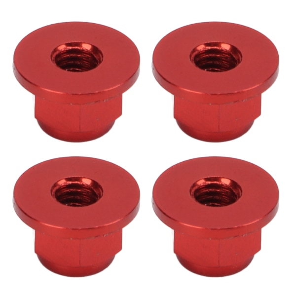 4 st RC-bilmuttrar M4 i aluminiumlegering, 4 mm innerdiameter, tillbehör till RC-bil för 1/10 fjärrstyrd bil, röd