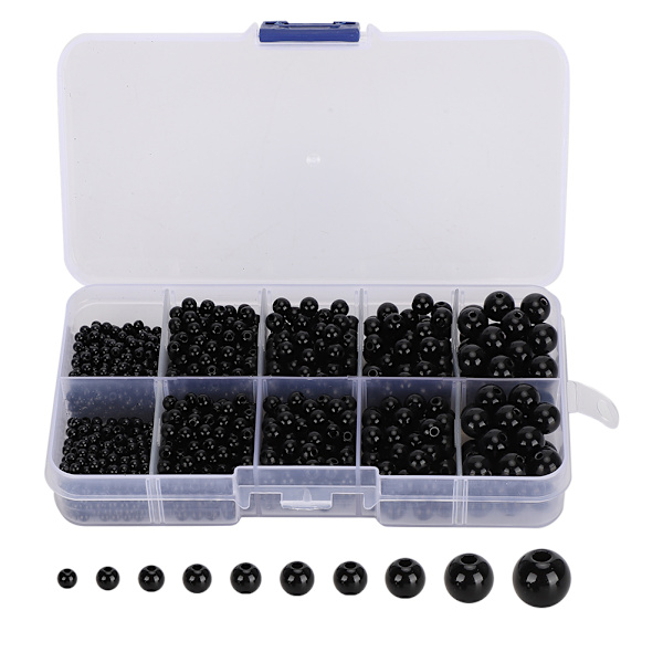 DIY muoviset silmät käsintehty eläinnukke lelu kaikki mustat pavun silmämuna kangas tarvikkeet