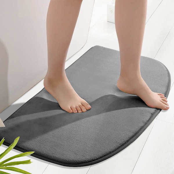 Halvcirkelformad halkfri badrumsmatta grå badrumsmatta 50*80cm