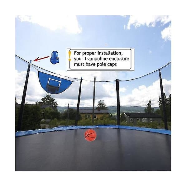 Basketboldkurv til trampolin med mini-basketball. Letinstalleret basketkurv til trampolin for garanterede dunk.