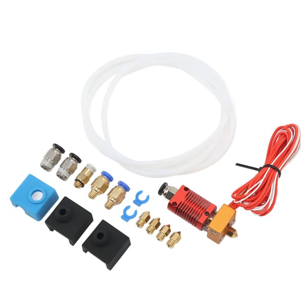 Monterat Hotend-kit för Ender 3 med pneumatiska kopplingar, termistor, värmeelement, MK8-munstycke