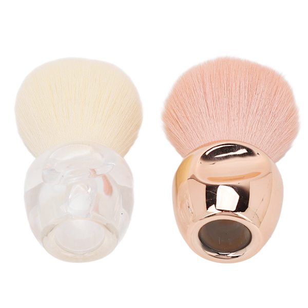 2 stk. Sminke Blush Brush Profesjonell Bærbar Elegant Myk Syntetisk Fiber Løs Pudderbørste for Kvinner