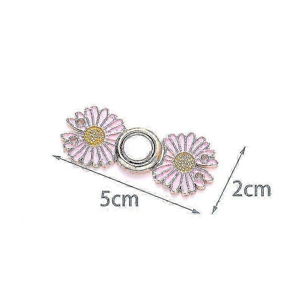 Gjenbrukbare Metallknapper Perle Snap Feste Bukser Nål Uttrekkbar Knapp Sy-på Spenner For Jeans Perfekt Passform Reduser Midje Rosa Tusenfryd Knapp 3 stk